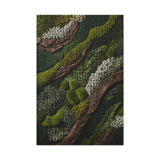 Biophilic Moss Landscape Texture Wall Art & Canvas Print