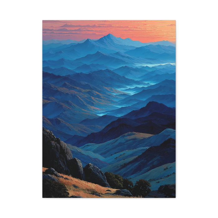 Blue Ridge Dawn Mountain Layers Wall Art & Canvas Print