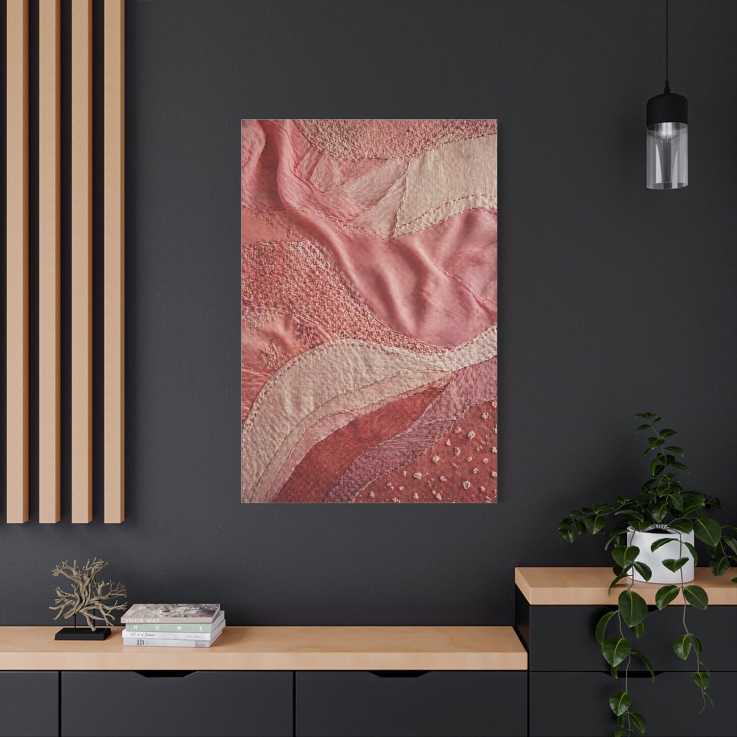 Couture Pink Textile Abstraction Wall Art & Canvas Print