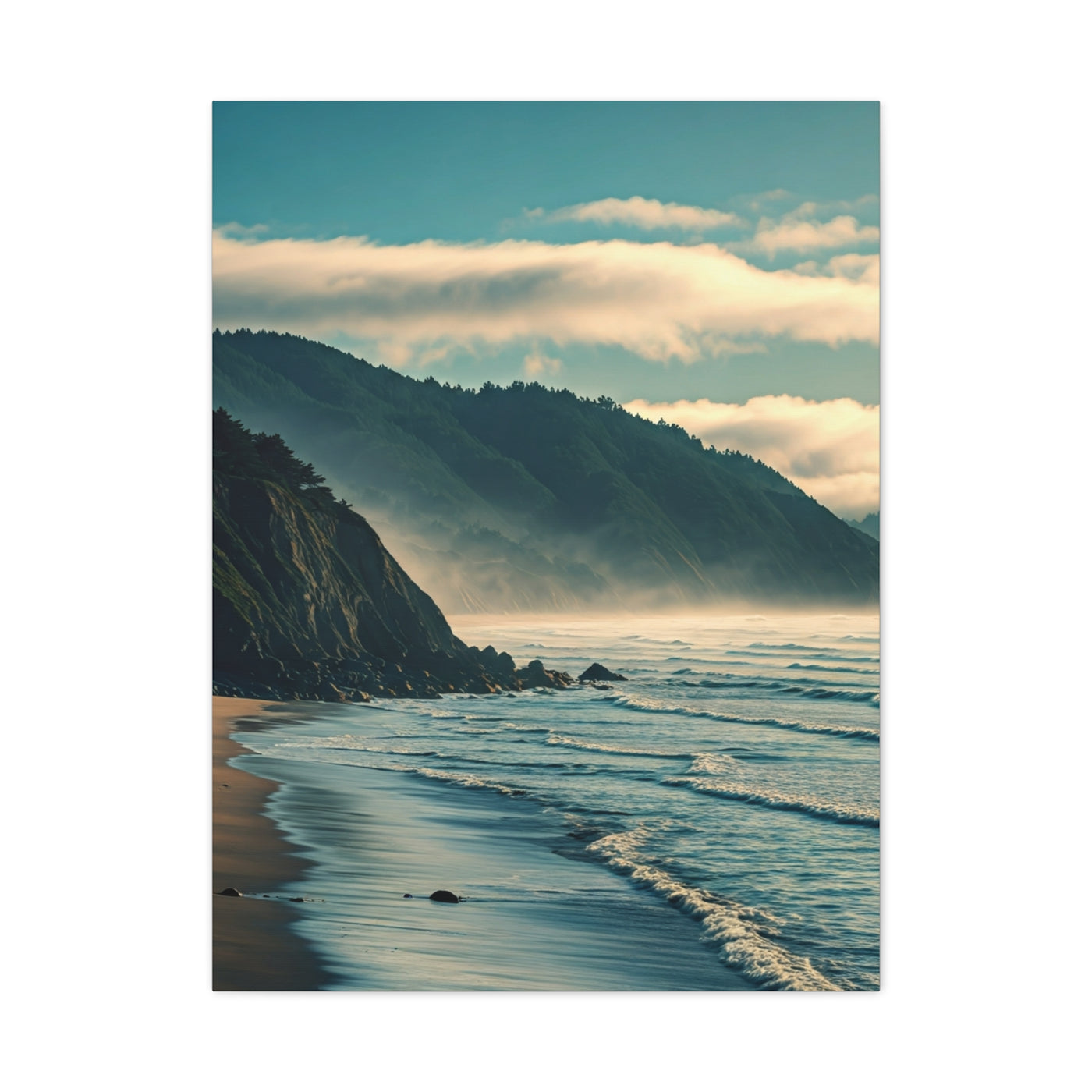 Misty Mountain Coastline Wall Art & Canvas Prints