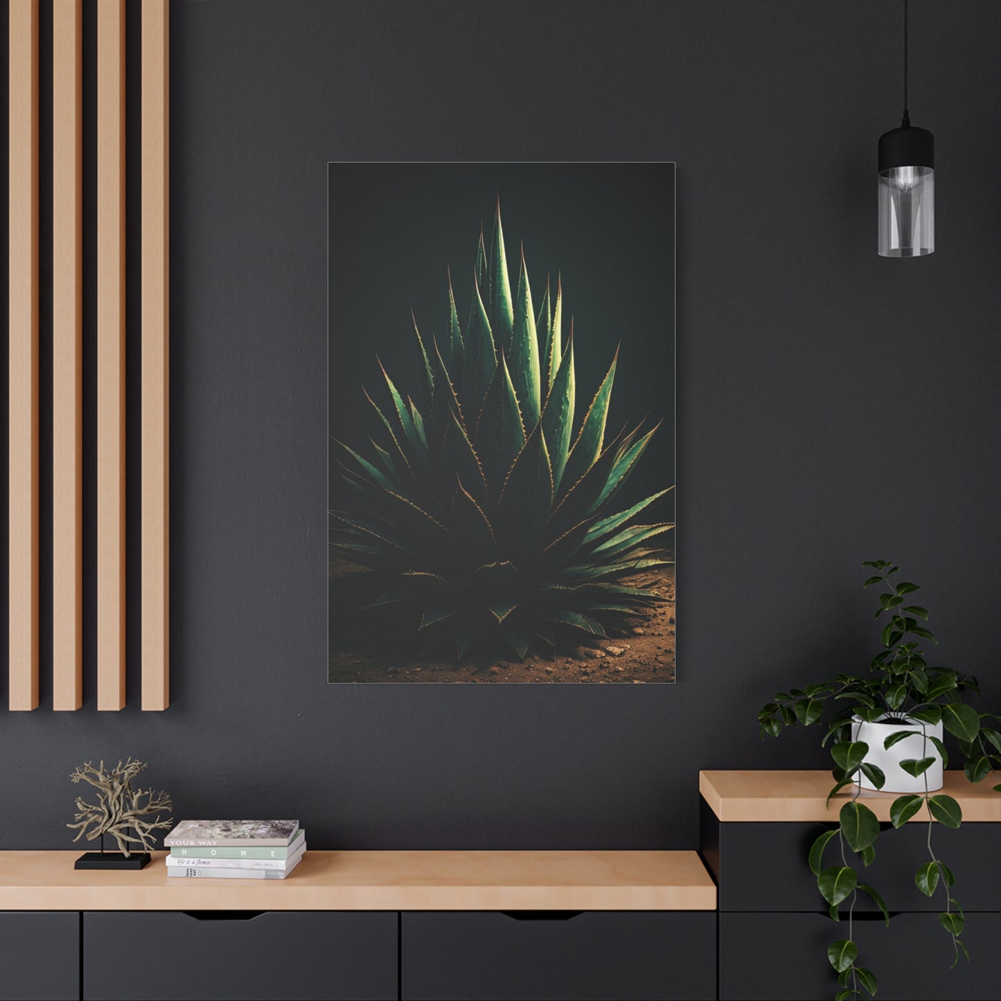 Midnight Agave Sculpture Wall Art & Canvas Prints