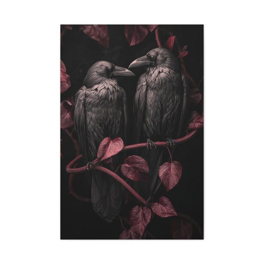 Pair of Ravens Gothic Romance Wall Art & Canvas Print