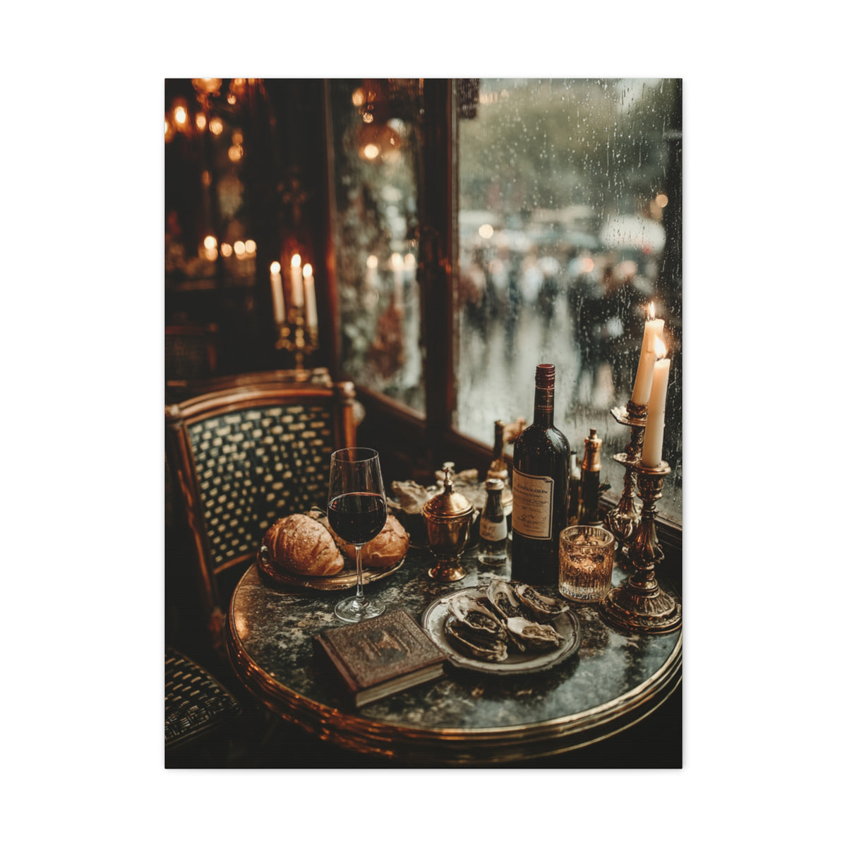 Parisian Bistro Window Table Wall Art & Canvas Print