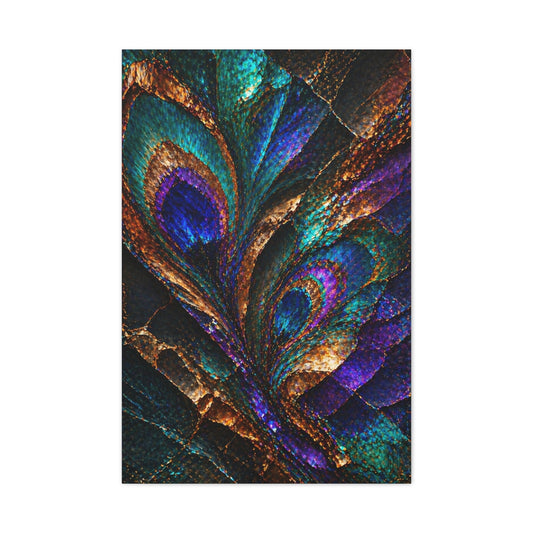 Abstract Peacock Ore Crystal Wall Art & Canvas Print
