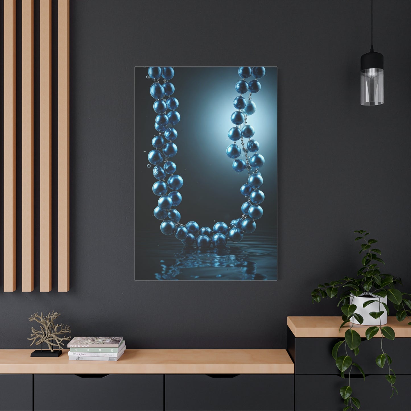 Blue Pearl Necklace Beneath Ocean Surface Wall Art & Canvas