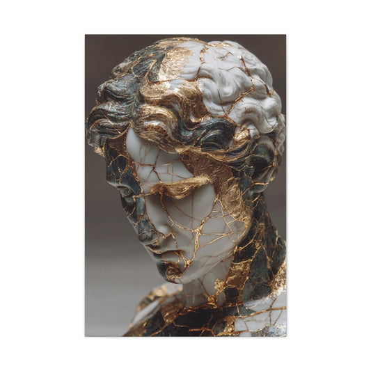 Marble And Gold Kintsugi Sculpture Wall Art & Canvas Print