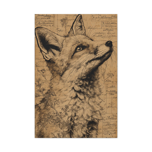 Vintage Natural History Fox Study Wall Art & Canvas Print