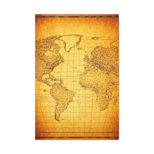 Vintage World Scroll Map Wall Art & Canvas Prints
