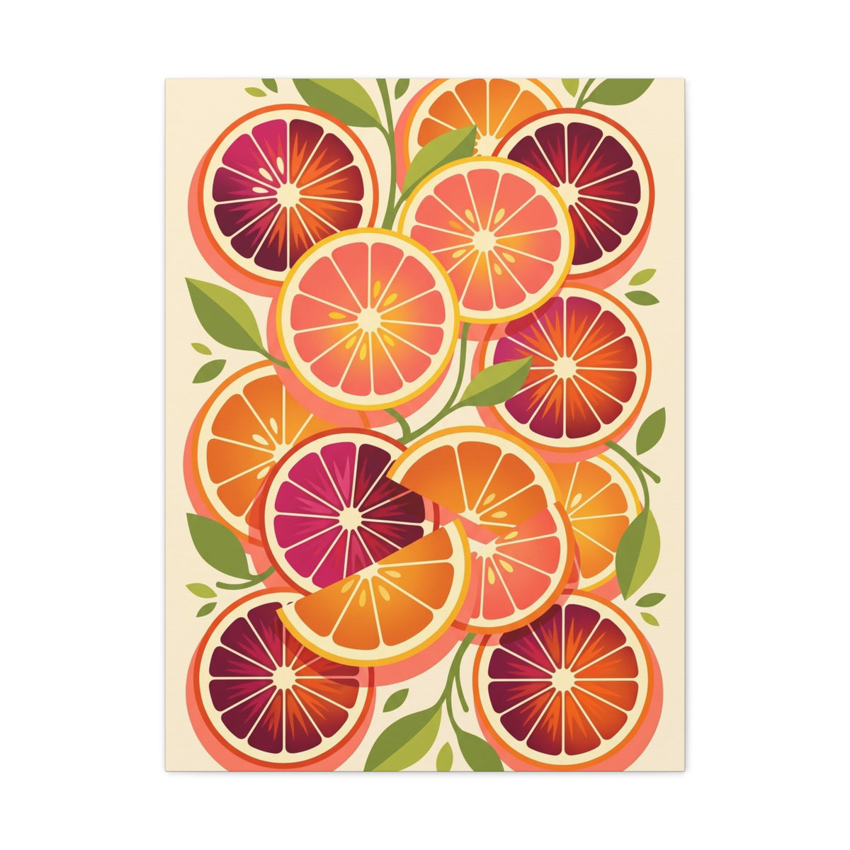 Retro Citrus Slice Composition Wall Art & Canvas Print