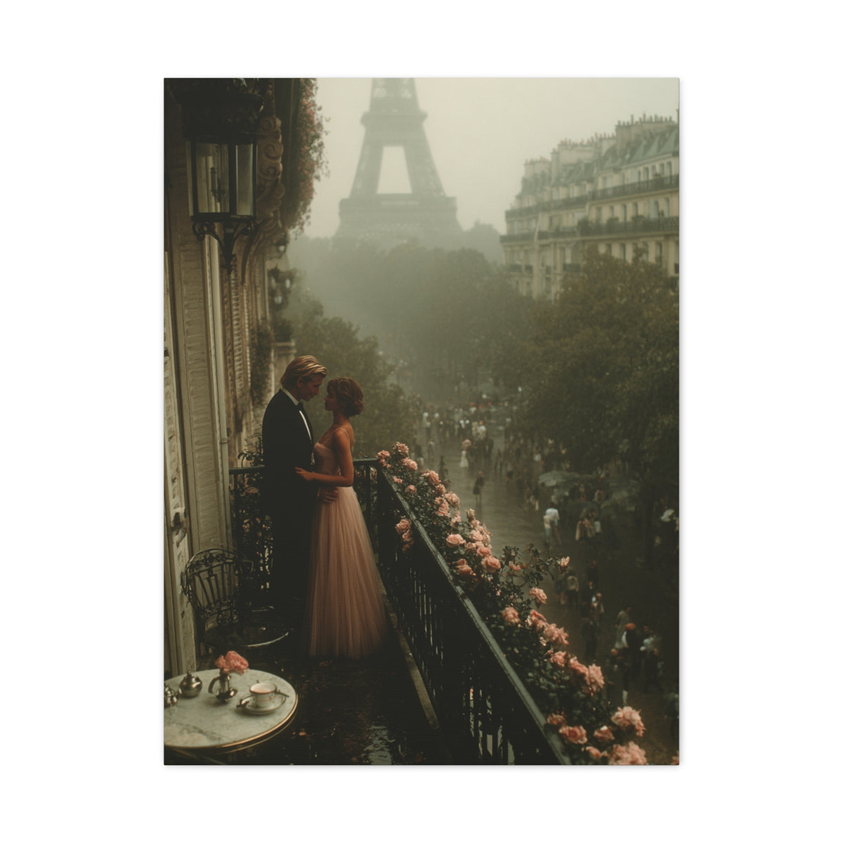 Paris Balcony Dawn Romance Wall Art & Canvas Print
