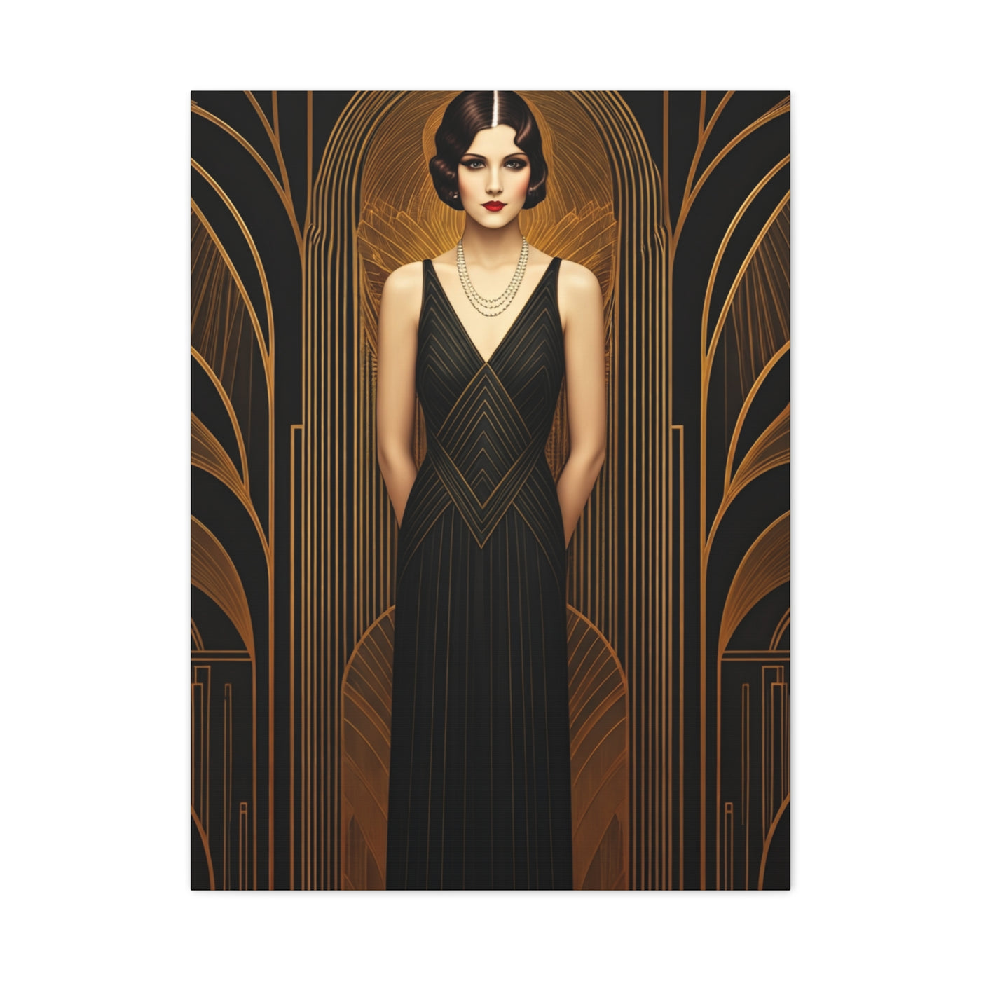 Midnight Deco Portrait Lady Wall Art & Canvas Prints