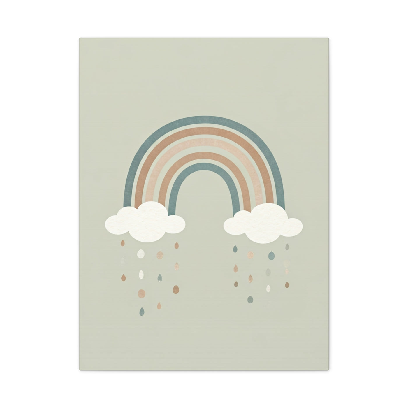 Pastel Rainbow & Clouds Nursery Wall Art & Canvas Print