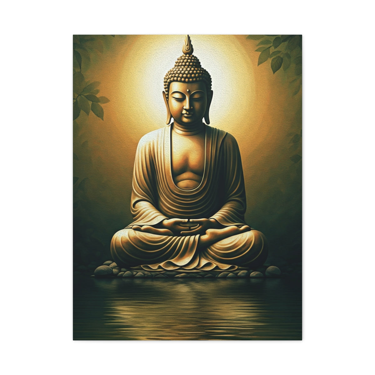 Golden Reflection Buddha Serenity Wall Art & Canvas Prints