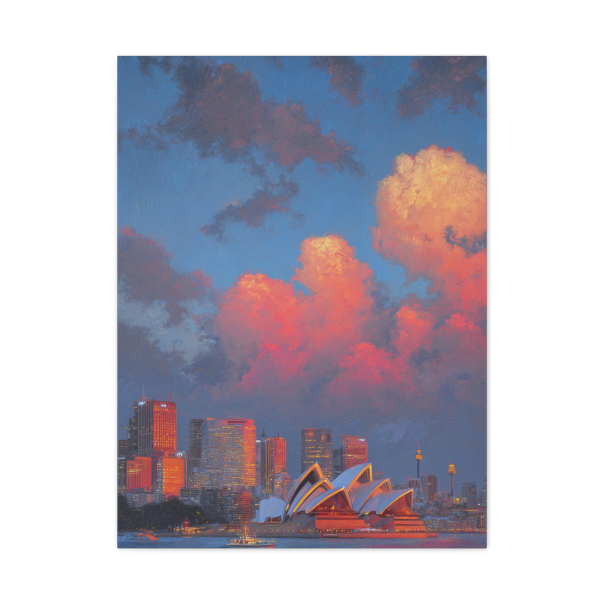 Sydney Opera House Sunset Skyline Wall Art & Canvas Print