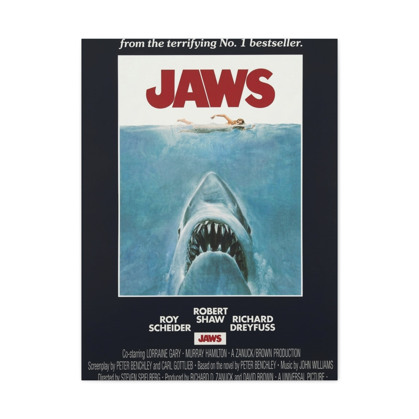 Jaws Movie Poster Wall Art & Canvas Print