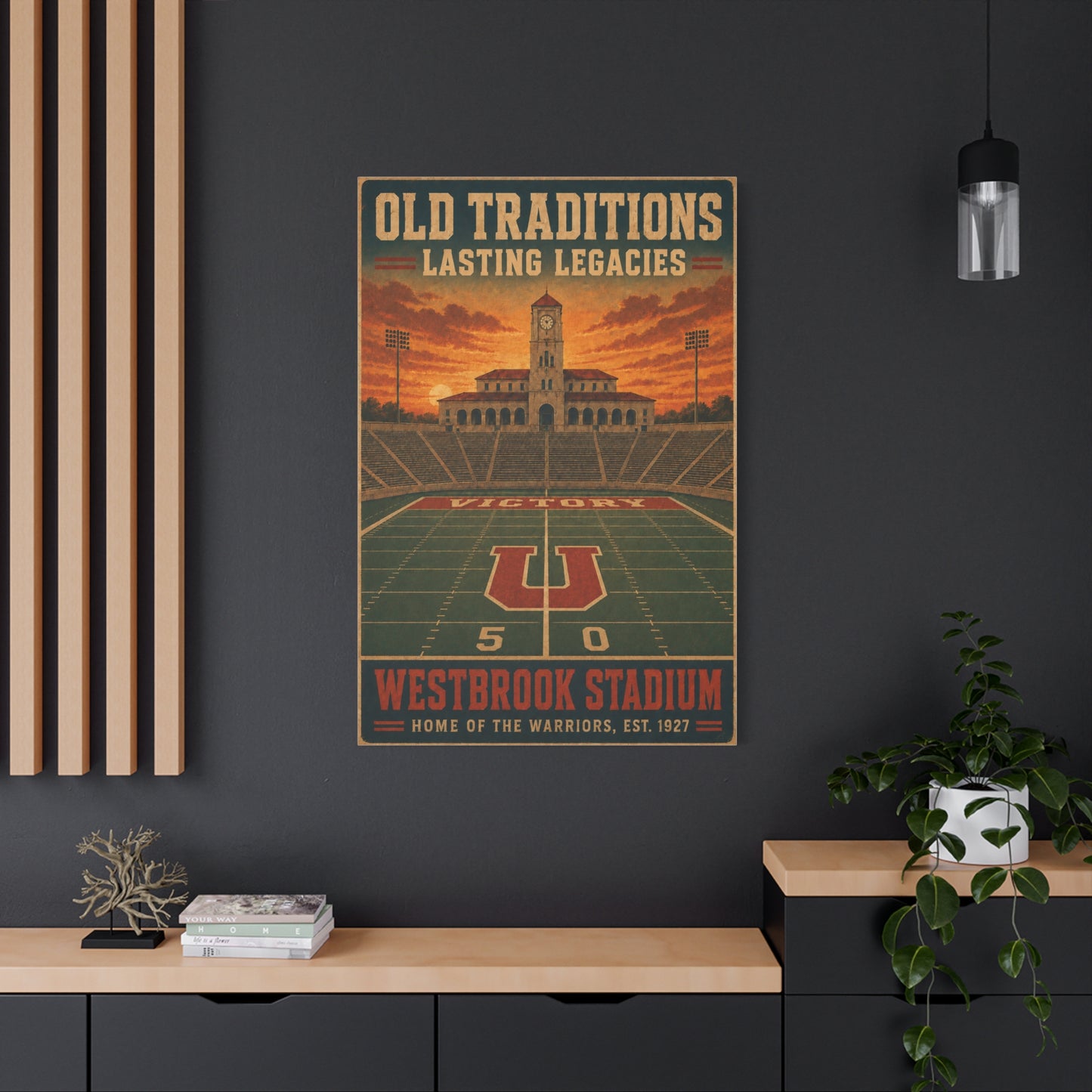 Vintage Stadium Legacy Football Sports Wall Art & Canvas Print
