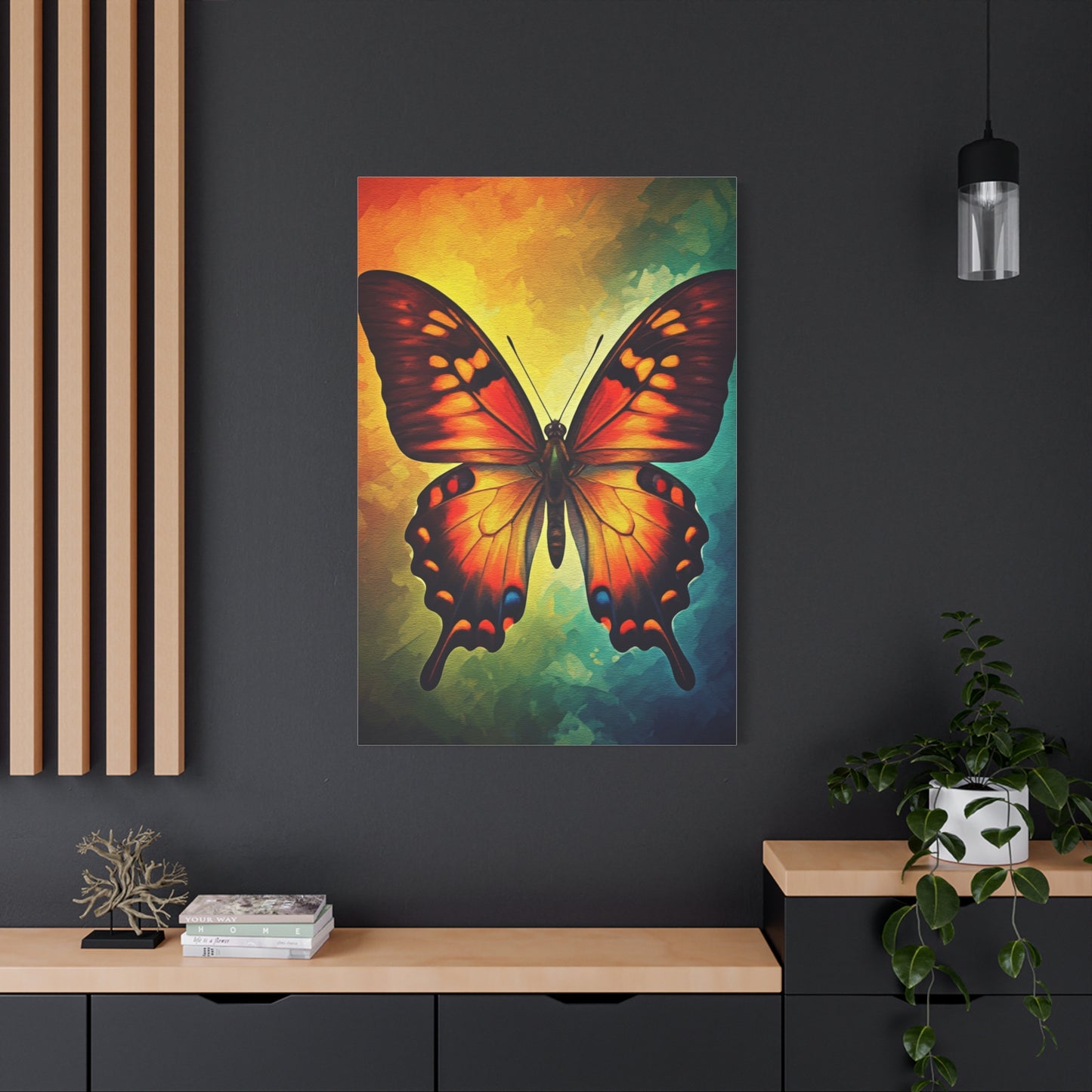 Fiery Monarch Butterfly Spectrum Wall Art & Canvas Prints