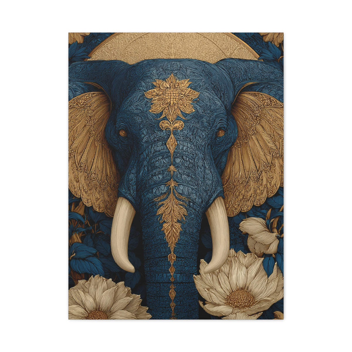Ornamental Mandala Elephant Portrait Wall Art & Canvas Print