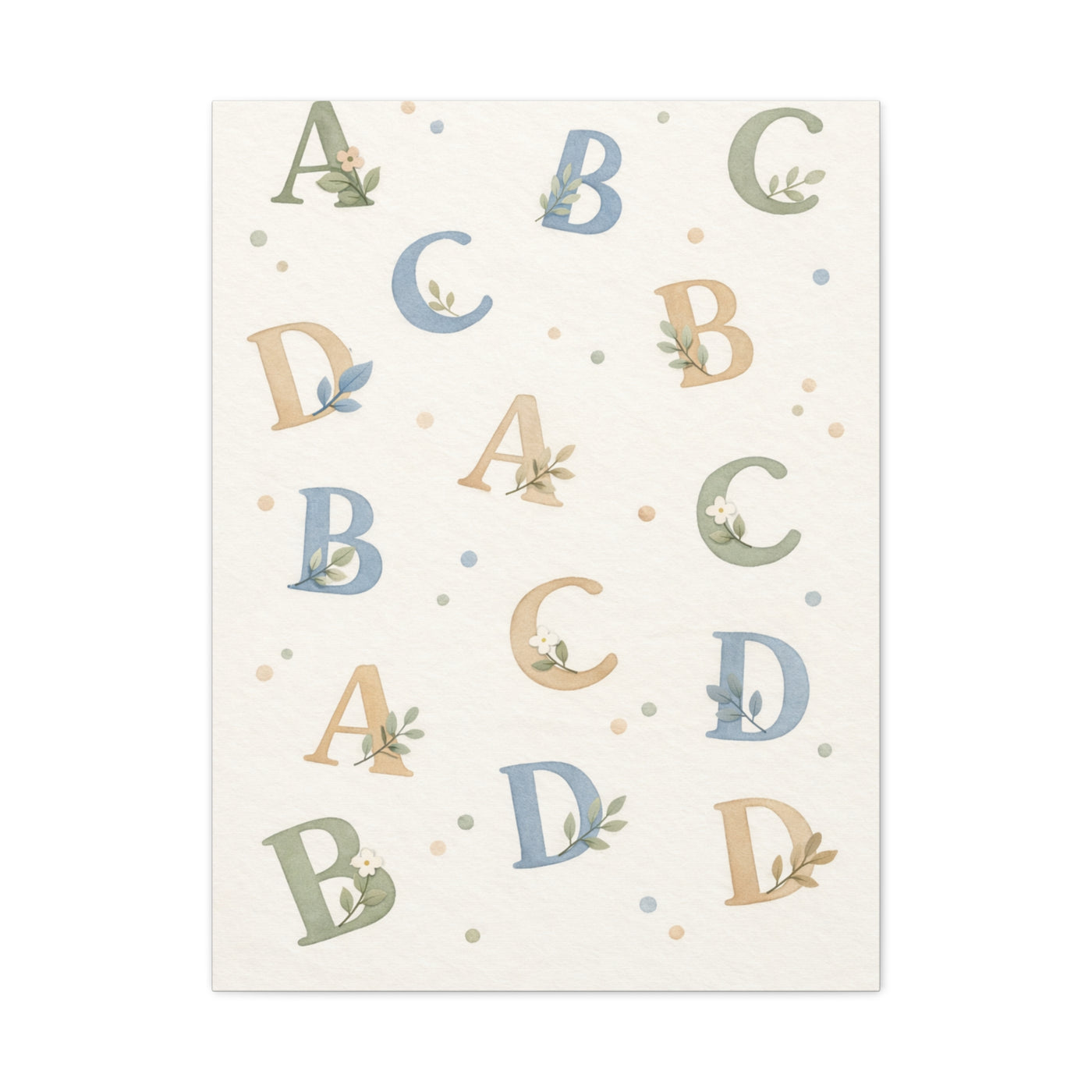 Botanical Alphabet Nursery Wall Art & Canvas Print