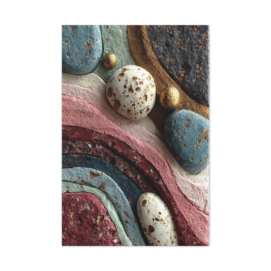 Layered Mineral Stone Abstract Wall Art & Canvas Print