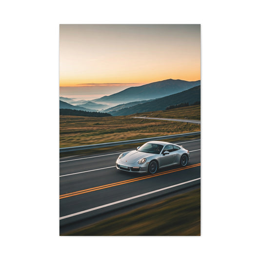 Porsche 911 Alpine Sunrise Cruise Wall Art & Canvas Prints