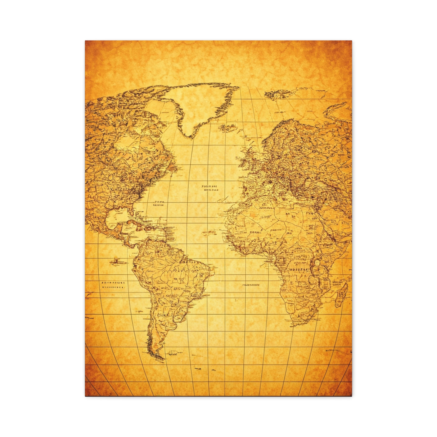 Vintage World Scroll Map Wall Art & Canvas Prints