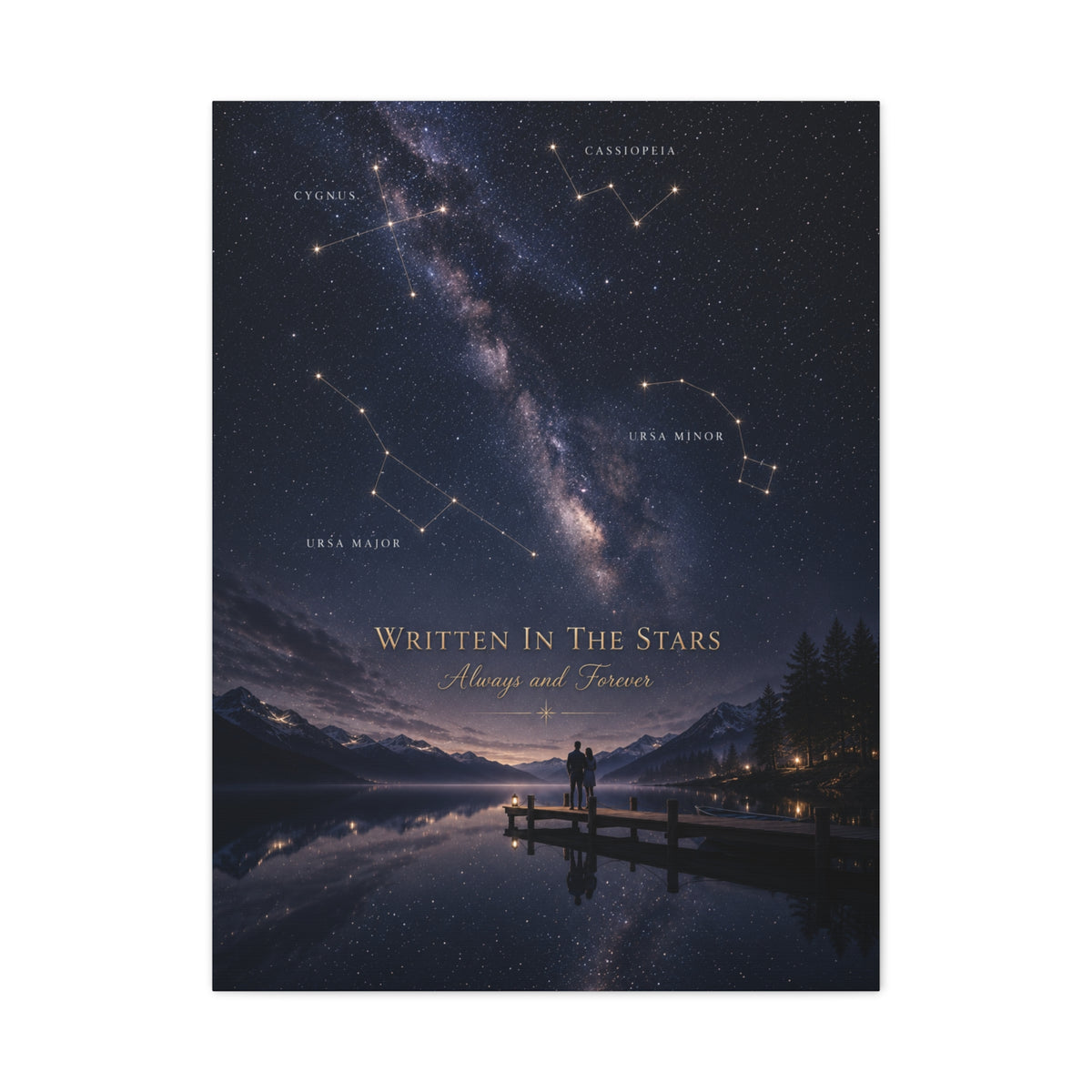 Written in the Stars Celestial Love Quote Wall Art & Canvas Print