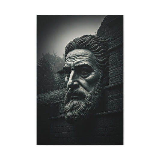 Ancient Stone Philosopher Bust Wall Art & Canvas Prints