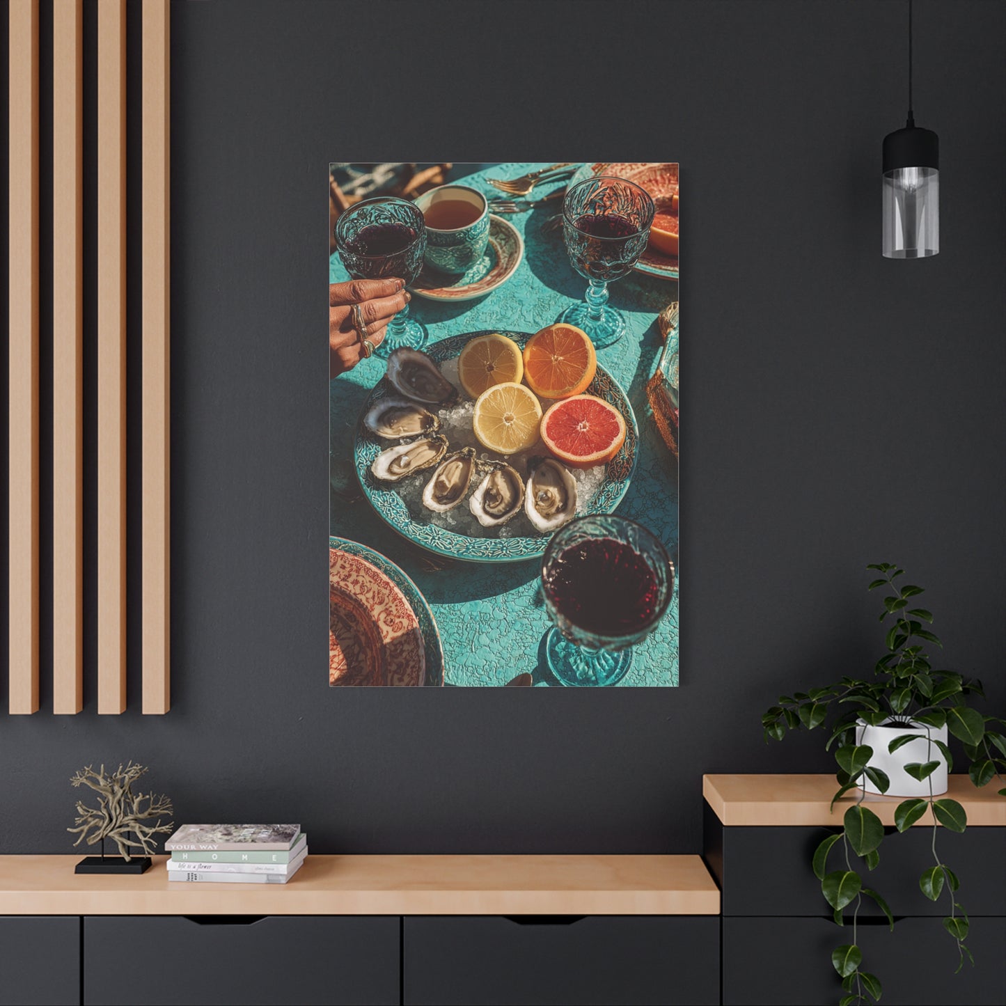 Mediterranean Seafood Table Still Life Wall Art & Canvas Print