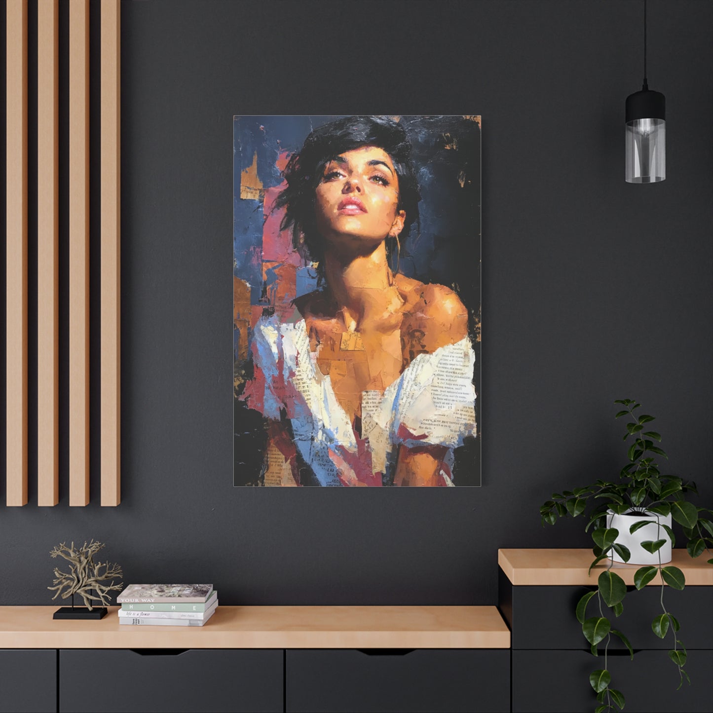 Expressive Fashion Collage Portrait Wall Art & Canvas Print
