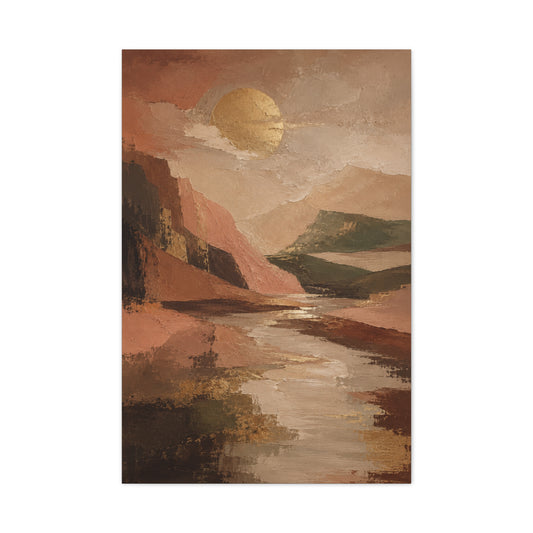 Abstract Earth Landscape Gold Horizon Wall Art & Canvas Print