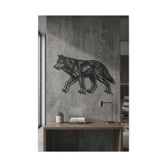 Geometric Line Wolf Wall Sculpture Panel Wall Art & Canvas Print