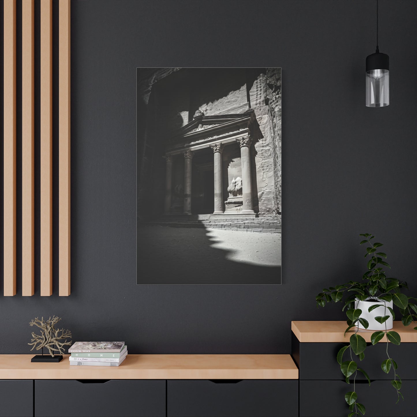 Petra Rock-Cut Temple Shadows Wall Art & Canvas Prints