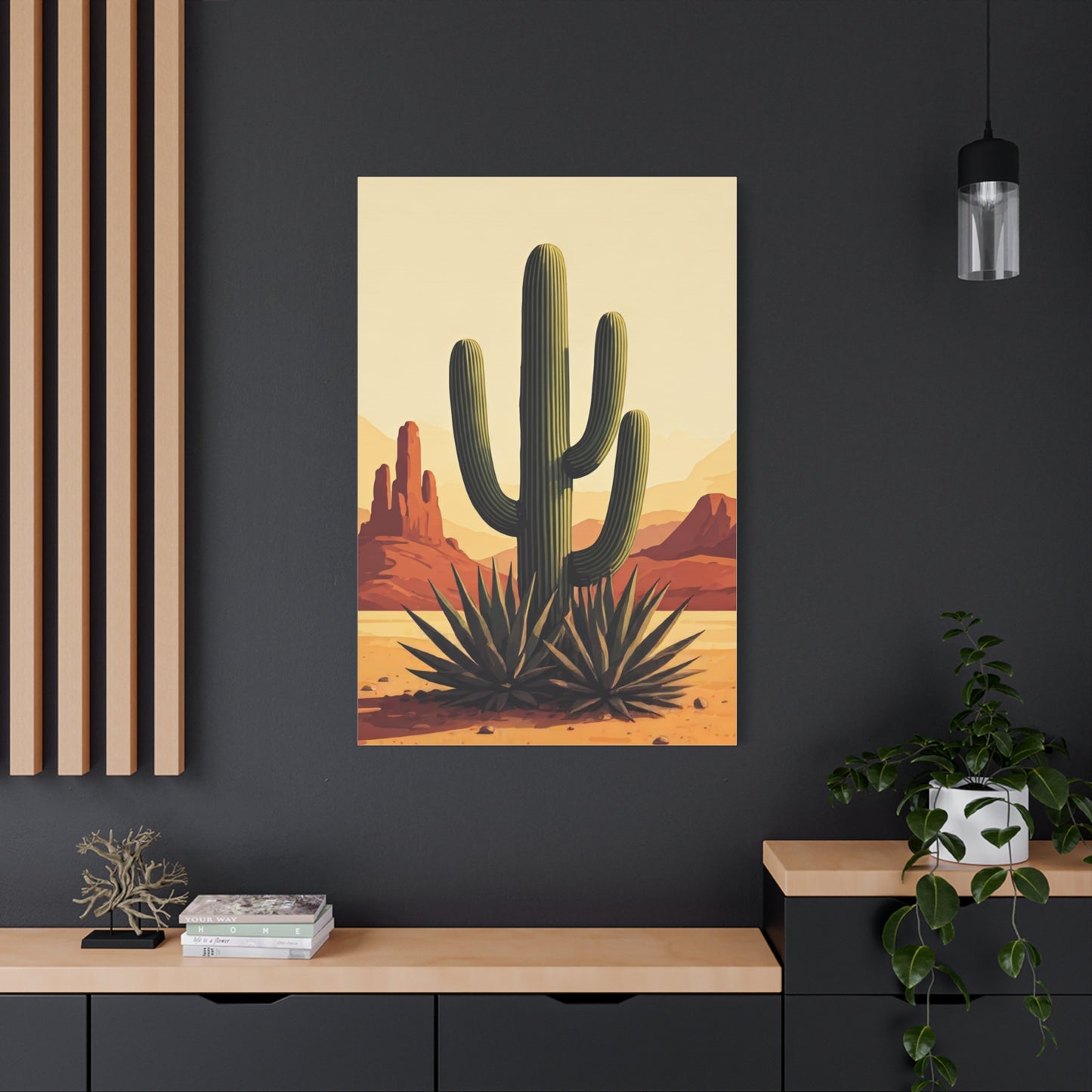 Red Mesa Desert Cactus Landscape Wall Art & Canvas Prints