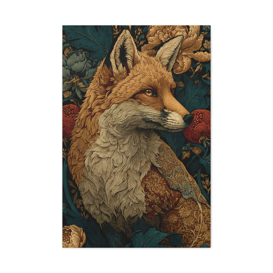 William Morris Style Ornamental Fox Wall Art & Canvas Print