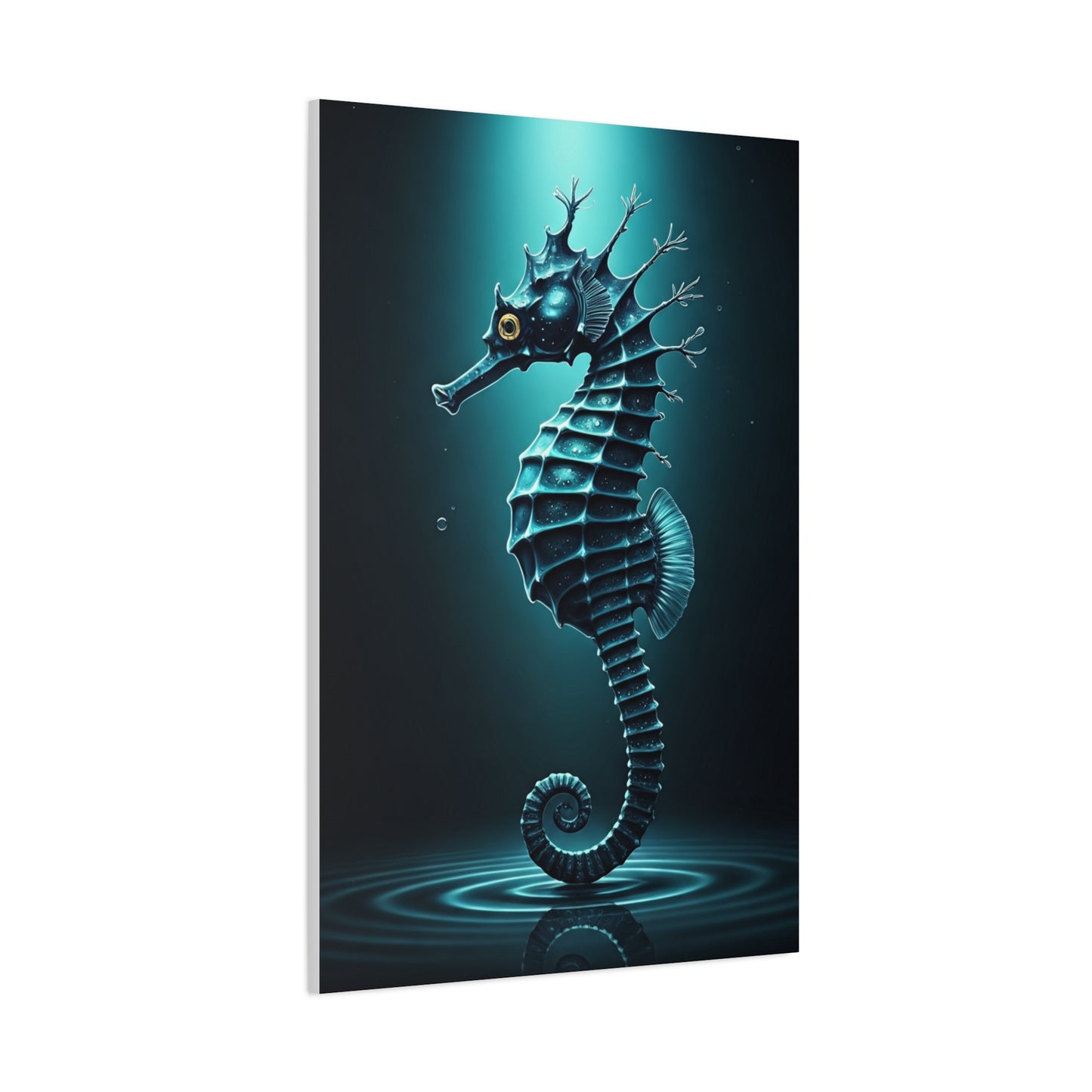 Seahorse in the Deep Blue Ocean Wall Art & Canvas Prints