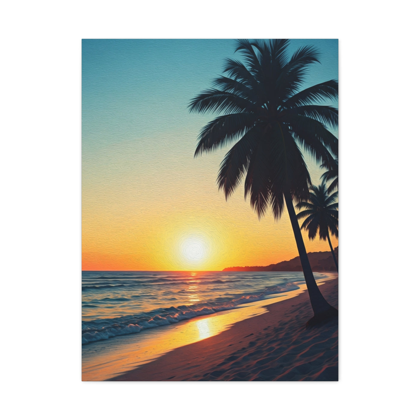 Palm Shore Sunset Escape Wall Art & Canvas Prints