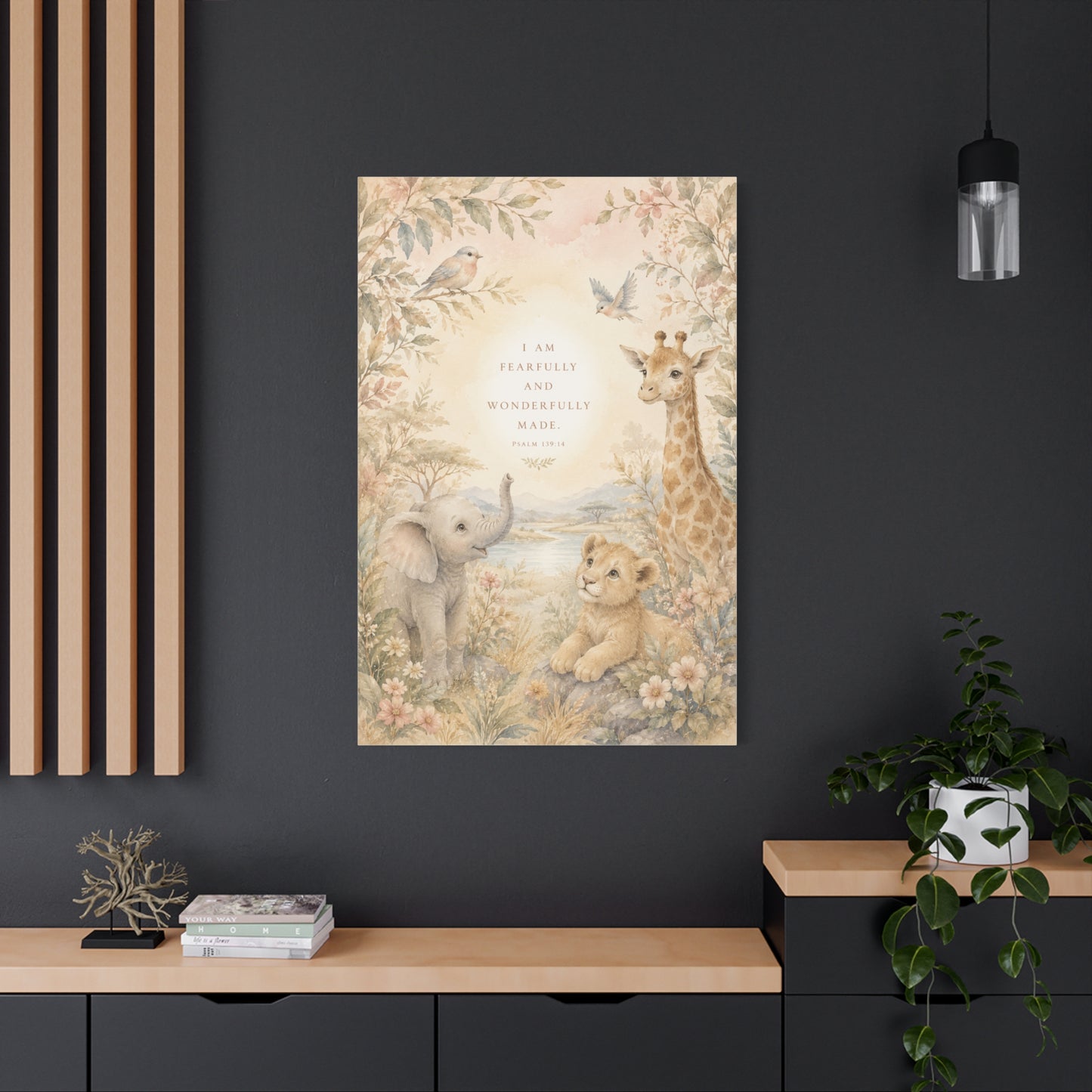 Fearfully and Wonderfully Made Nursery Scripture Wall Art & Canvas Print