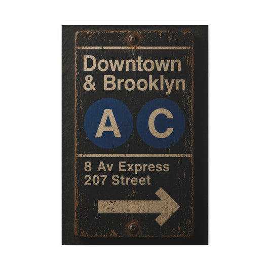Vintage Subway Sign Industrial Wall Art & Canvas Print