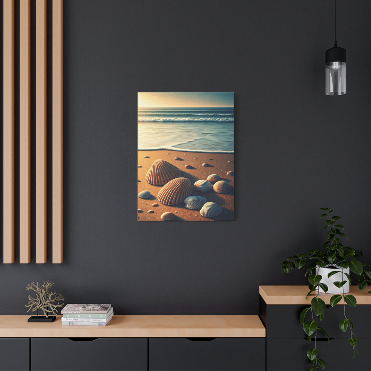 Seashell Collection on Warm Coastal Sand Wall Art & Canvas Prints