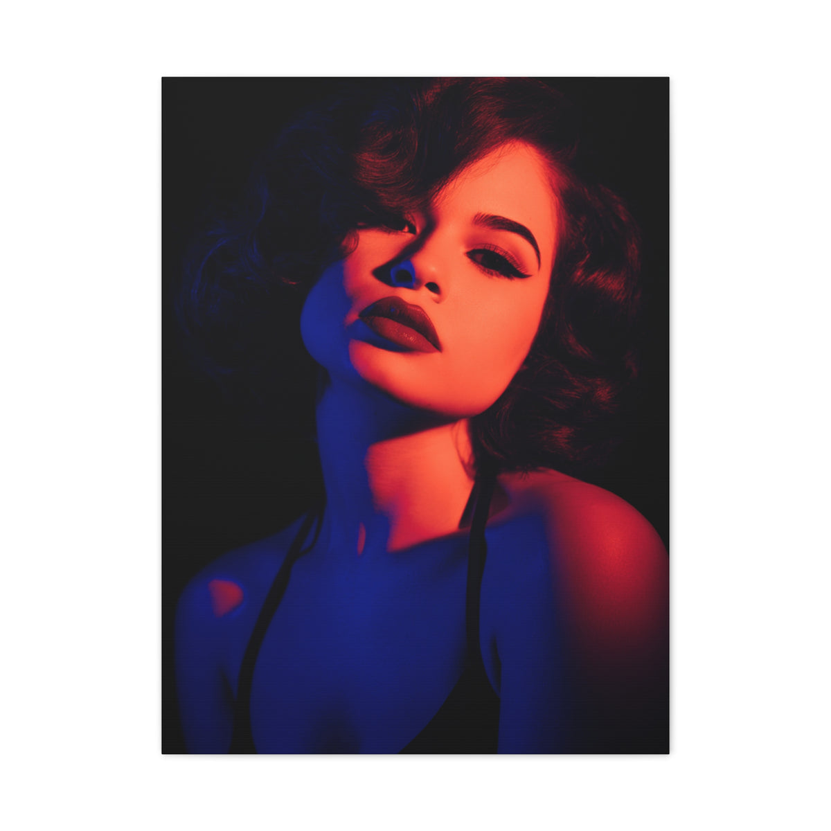 Neon Shadow Fashion Portrait Wall Art & Canvas Print