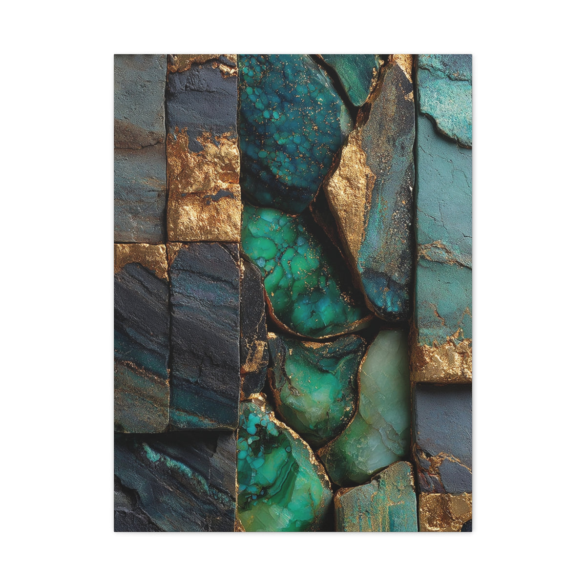 Emerald Stone Abstract Luxe Wall Art & Canvas Print