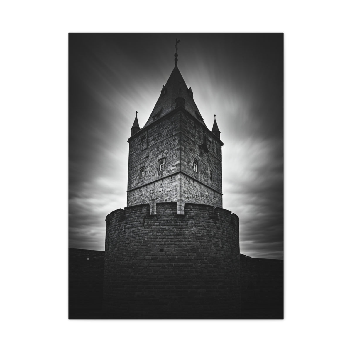 Gothic Fortress Tower Under Dramatic Skies Wall Art & Canvas Prints