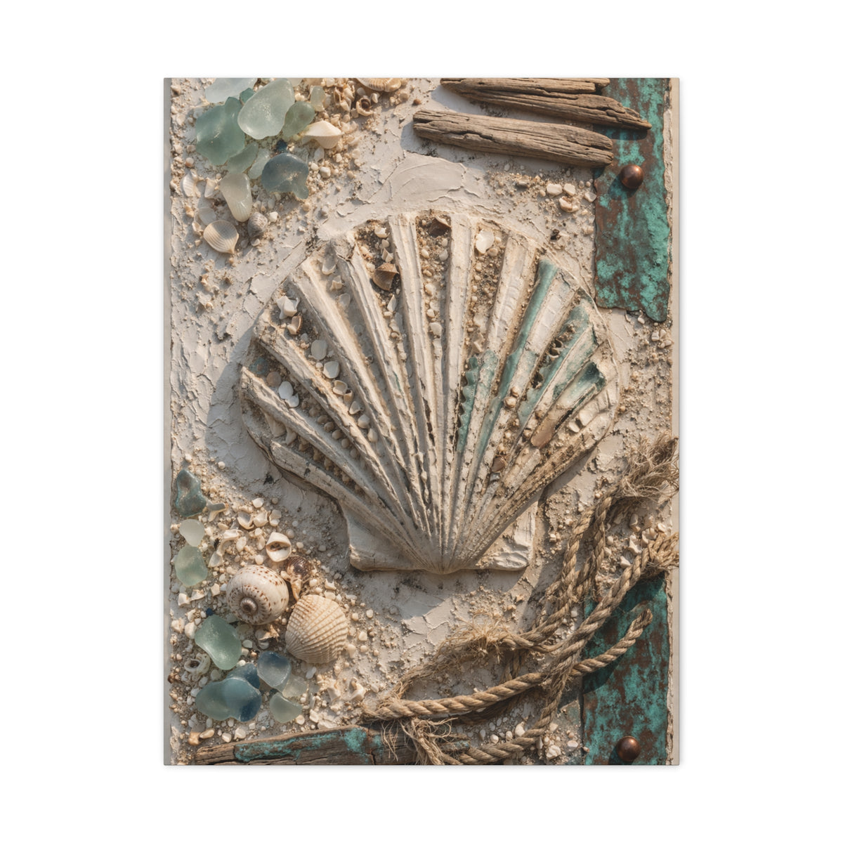 Coastal Shell Relief Composition Wall Art & Canvas Print