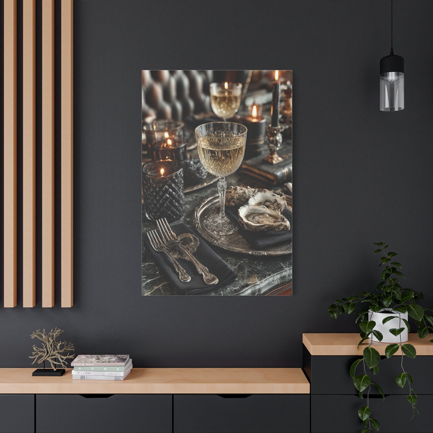 Champagne and Oyster Luxury Table Wall Art & Canvas Print