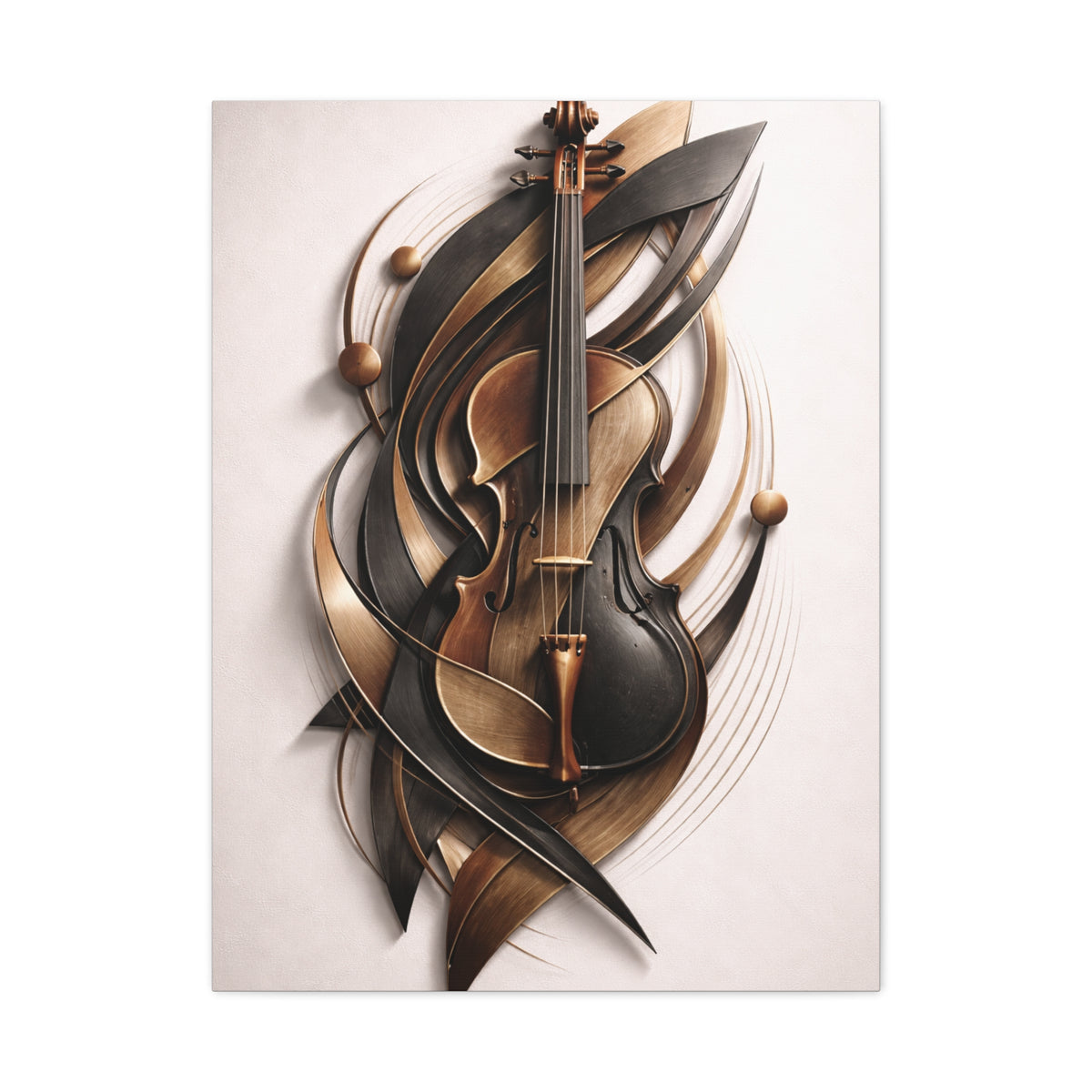 Sculptural Violin Motion Composition Wall Art & Canvas Print