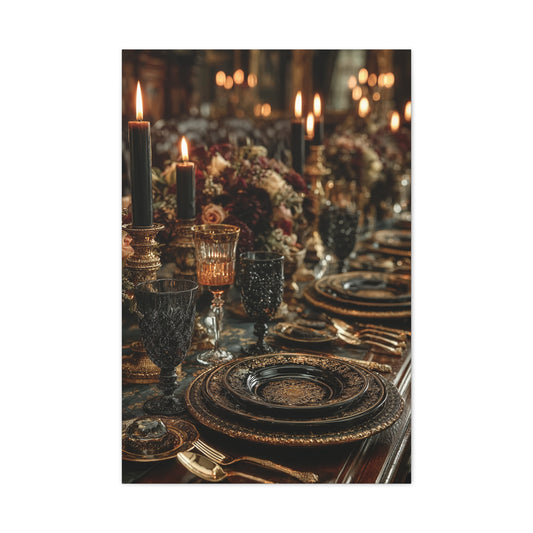 Candlelit Luxury Dinner Table Wall Art & Canvas Print