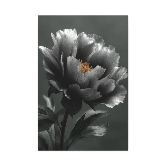 Silver Peony Fine Art Floral Wall Art & Canvas Print