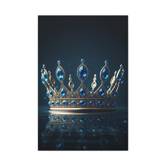 Royal Blue Crystal Crown Wall Art & Canvas Prints