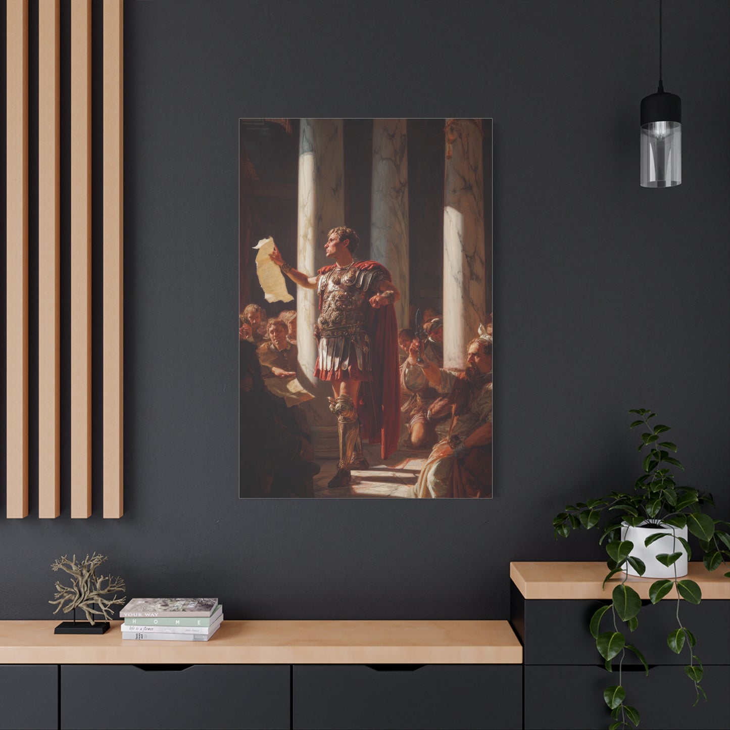 Julius Caesar Proclaiming Authority In The Roman Senate Wall Art & Canvas Print